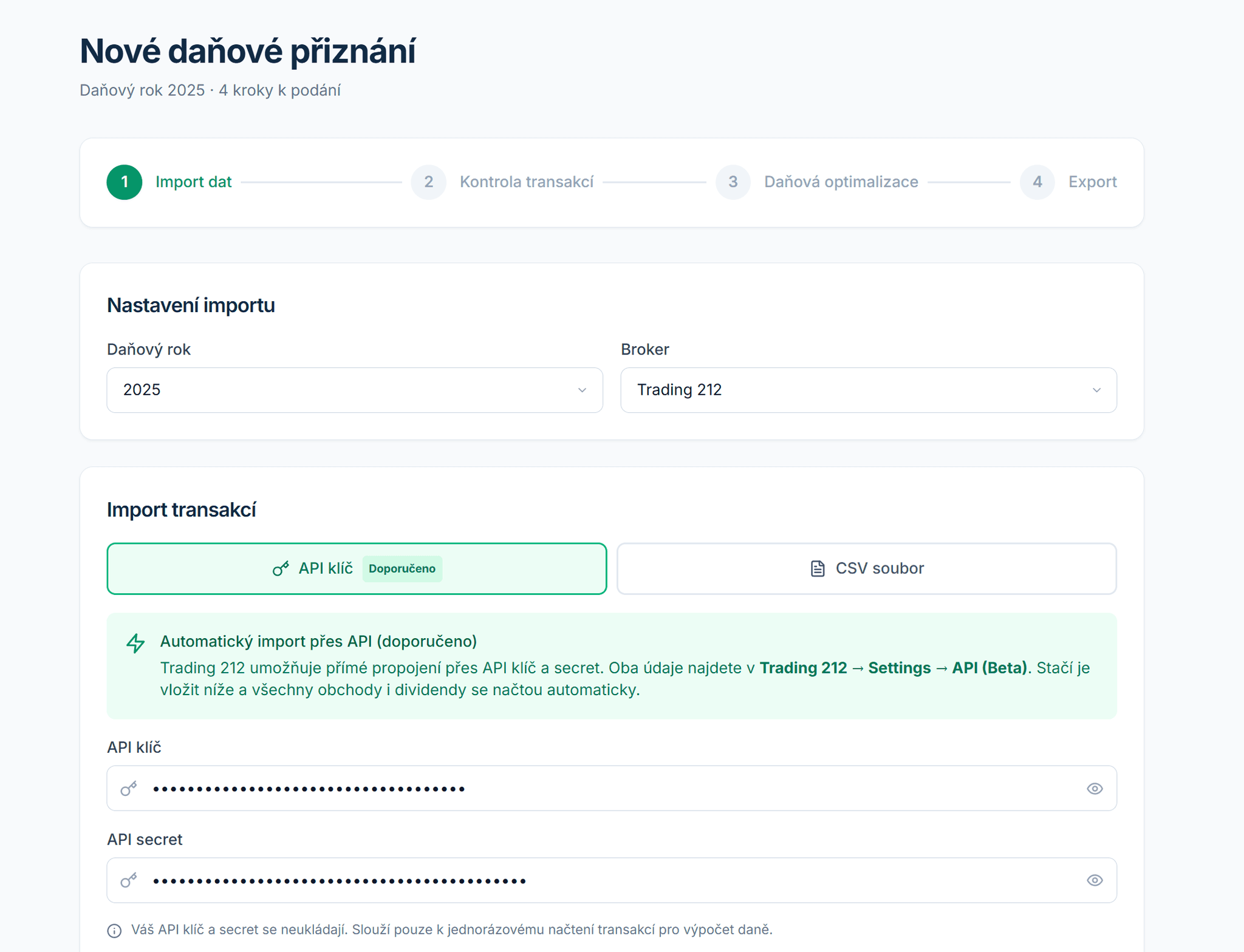 Taxero.cz – import transakcí z Trading 212